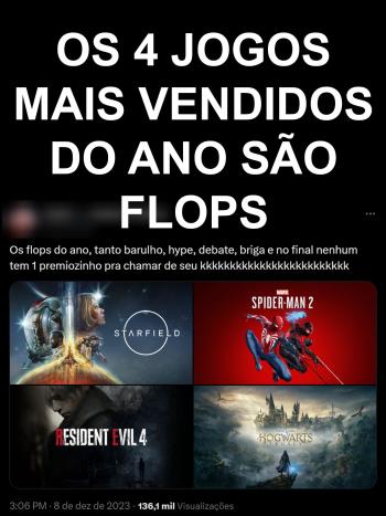 Os quatro jogos mais vendidos do ano s&atilde;o flops