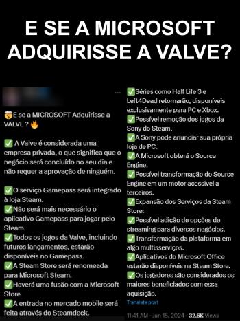 E se a Microsoft adquirisse a Valve?