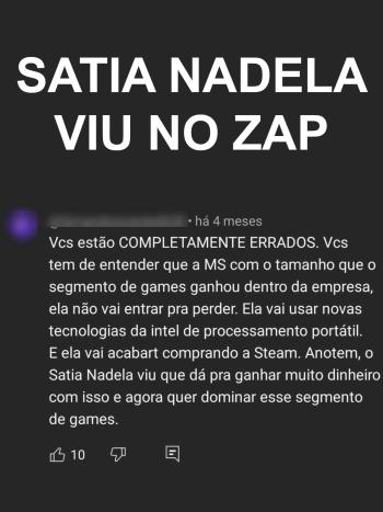Satia Nadela viu no zap